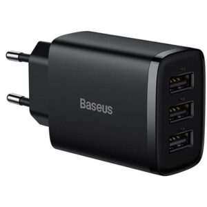 Incarcator retea 3XUSB fast charging 17W BASEUS - negru BRA011960