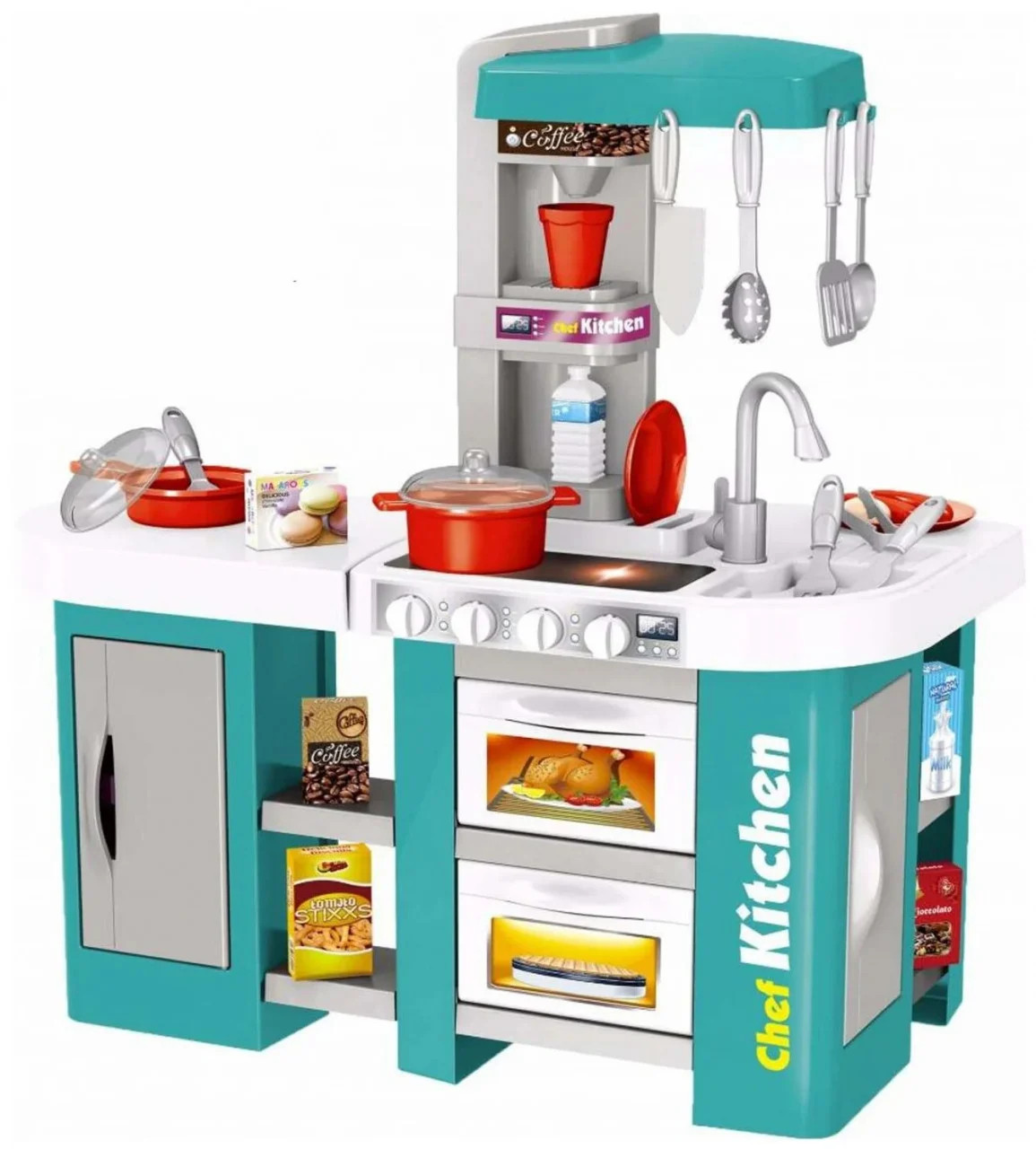 Bucatarie de jucarie Kitchen Talented Chef, Verde, Dimensiune: 72,5 cm x 61 cm x 33 cm.