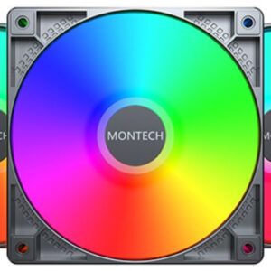 Ventilator Montech GF120 ARGB PWM 120mm Black Three Fan Pack