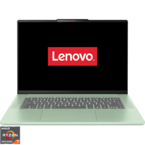 Laptop Lenovo 15.1'' IdeaPad Slim 5 15ARP10, WQXGA OLED 165Hz, Procesor AMD Ryzen™ 7 7735HS (16M Cache, up to 4.75 GHz), 16GB LPDDR5X, 1TB SSD, AMD Radeon 680M, No OS, Seafoam Green