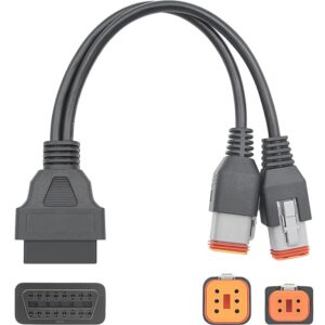 Cablu adaptor OBD2 Techstar pentru Harley-Davidson 4 pini + 6 pini (splitter Y)