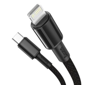 Cablu Date si Incarcare Baseus USB Type-C la tip Lightning, 18W, 1 m, CATLKLF-G1, Gri/Negru