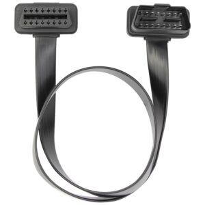 Cablu prelungitor OBD2 Techstar 16 pini Mama-Tata, 60 cm, panglica plata, J1962 Tip A 12V, cu trecere directa 1:1