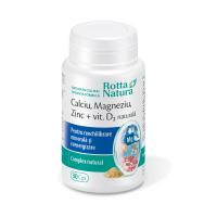Calciu, magneziu, zinc + vitamina d2 naturala 30cps ROTTA NATURA