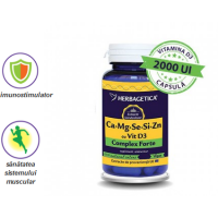 Ca+mg+se+si+zn organice cu d3 60cps HERBAGETICA