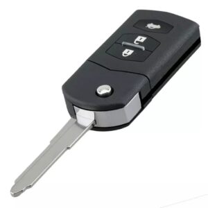 Carcasa Cheie Auto Completa tip Briceag Techstar, cu 3 Butoane, 433MHz, SKE126-01, Cip ID63 80bit – Compatibila Mazda 2, 3, 5, 6, 8, Baterie inclusa