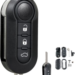 Carcasa Cheie Auto Techstar tip Briceag cu 3 butoane si lama, compatibila Opel Combo D, Fiat 500, Panda, Punto, Bravo, Ducato, Citroen Jumper, Peugeot Boxer – model flip key