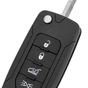 Carcasa Cheie Auto Techstar tip Flip cu 4 butoane, Compatibila Jeep Renegade, Compass, Patriot, Liberty 2014–2021, Fiat 500X, cu Lama