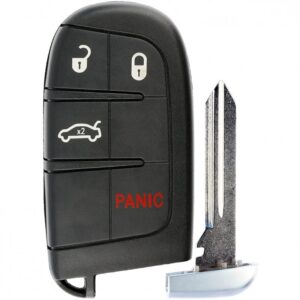 Carcasa Cheie Auto Techstar® compatibila cu Chrysler, Dodge, Jeep, Fiat, 4 Butoane, Cu Lama, Pini Baterie