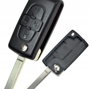 Carcasa cheie briceag Techstar cu 4 butoane pentru Peugeot 1007 – model flip compatibil BRE2247