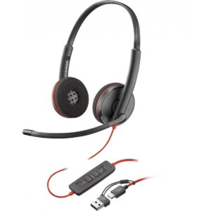 Casti Office/Call Center Poly Blackwire 3220 Stereo USB-C Headset +USB-C/A Adapter Bulk