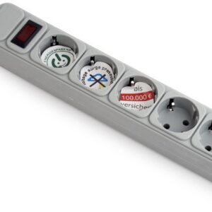 Prelungitor 6 prize cu protectie, incarcare max.16A cu siguranta, buton ON/OFF, din plastic rezistent la caldura, protectie fluctuatii de curent si copii, lungime cablu: 1.8m, Gri, GEMBIRD (SPG6-B-6C)