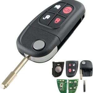 Cheie Auto Completa Programabila 433MHz, cu 4 butoane, cip 4D60, compatibila Jaguar X-Type, S-Type, XJ, XJR, XK, XF, cu electronica si lama FO21, FCCID: NHVWB1U241