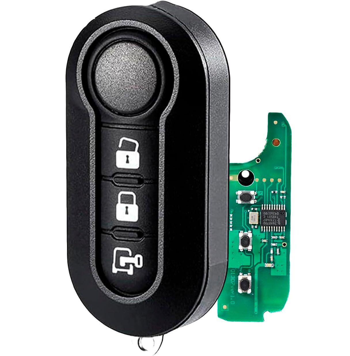 Cheie Auto Completa Programabila, cu telecomanda 433MHz, 3 butoane, cip PCF7946, sistem Marelli – compatibila Fiat Ducato, 500L, Doblo, Panda, Citroen Relay, Jumper, Peugeot Boxer, Iveco, Ford Ka, Opel Combo