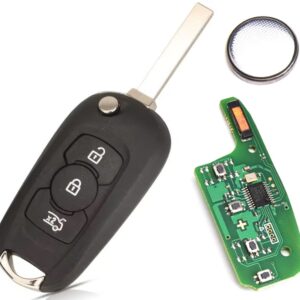 Cheie auto completa programabila, Techstar tip briceag, 3 butoane, compatibila Opel Astra K 2015–2021 – 434 MHz, cip ID46 PCF7961E, lama HU100