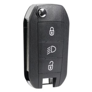 Cheie auto completa Techstar compatibila cu Peugeot Citroen, 3 butoane, HU83, 433MHz, cu chip ID46, telecomanda inclusa