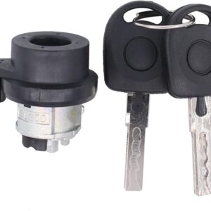 Cilindru contact + 2 chei pentru Audi A1 A3 A4 TT Q3, VW Golf V VI VII, Jetta, Passat, Polo, Caddy, Tiguan, Transporter, Seat Leon, Skoda Octavia | Echiv OE 6L0905855D, 8E0905855A