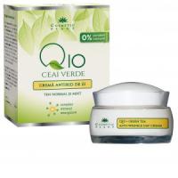 Crema antirid de zi q10+ceai verde si complex mineral energizant 50ml COSMETIC PLANT