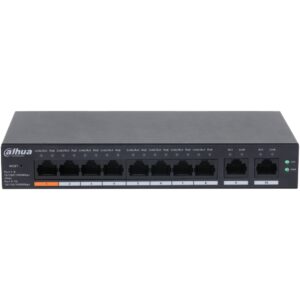 Switch 8 porturi PoE Cloud management Dahua CS4010-8GT-60, 2 porturi uplink, PoE Watchdog, Long Distance PoE, Hi PoE