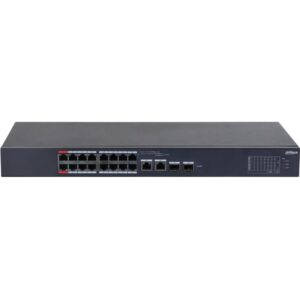 Switch 16 porturi PoE cloud management Dahua CS4218-16ET-240, 2 porturi uplink si SFP, PoE Watchdog, Long Distance PoE, 1 port HiPoE