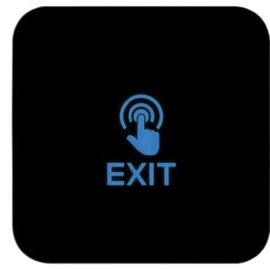 Buton de iesire Exit Touch, plastic negru, montaj aparent, 12-24 Vcc, NO-NC-COM, LED