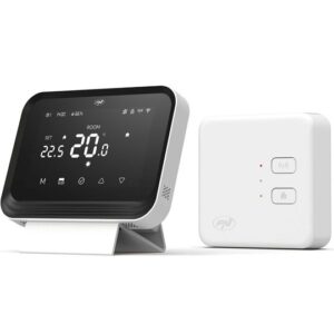 Termostat inteligent PNI CT45 fara fir, cu WiFi, control prin Internet, pentru centrale termice, APP TuyaSmart