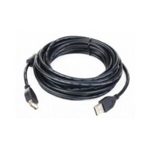 Cablu de date prelungitor USB2.0 A tata la USB A mama, miez ferita, lungime cablu: 1.8m, bulk, Negru, GEMBIRD (CCF-USB2-AMAF-6)