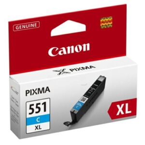Cartus cerneala Original Canon CLI-551C XL Cyan, compatibil IP7250/MG5450/MG6350 (BS6444B001AA)