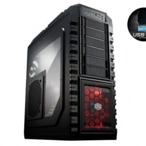 CARCASA COOLER MASTER HAF. X, mid-tower, ATX, 1* 230mm & 2* 200mm & 1* 140mm fan (inclus), I/O panel, black 'RC-942-KKN1'