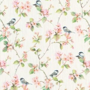 Tapet superlavabil Rasch model floral cu pasari cod 970708