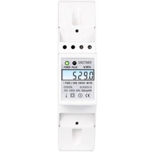 Contor monofazat de energie electrica, Sinotimer, 230V AC 50Hz, 5(80)A, ecran digital LED iluminat, DDS529L