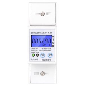 Contor monofazat de energie electrica, Sinotimer, 230V AC 50Hz, 5(80)A, ecran digital LED iluminat, DDS529R