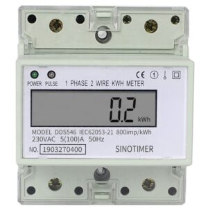 Contor monofazic de energie electrica, Sinotimer, 230V AC 50Hz, 5(100)A, ecran digital LED, DDS546