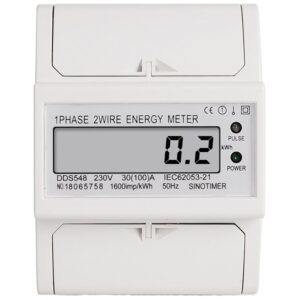 Contor monofazat de energie electrica, Sinotimer, 230V AC 50Hz, 30(100)A, ecran digital LED, DDS548