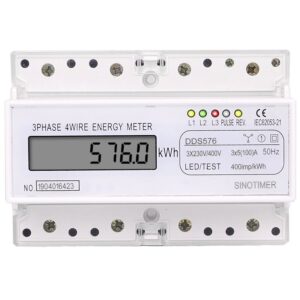 Contor trifazic de energie electrica, Sinotimer, 230/400V AC 50Hz, 3x5(100)A, ecran digital LED, DDS576