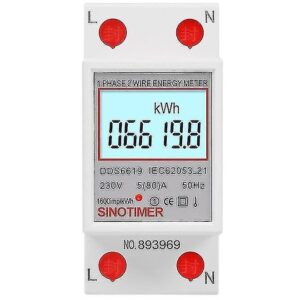 Contor monofazat de energie electrica, Sinotimer, 230V digital LED iluminat, DDS6619-008