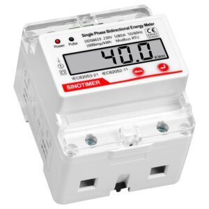 Contor monofazat de energie electrica, Sinotimer, 230V AC 50Hz, 5(80)A, ecran digital LED, DDS6619-040