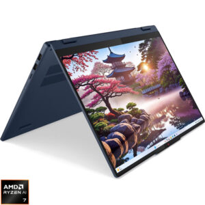 Laptop Lenovo 16'' IdeaPad 5 2-in-1 16AKP10, WUXGA IPS Touch, Procesor AMD Ryzen™ Al 7 350 (16M Cache, up to 5.0 GHz), 16GB LPDDR5X, 1TB SSD, AMD Radeon 860M, Win 11 Home, Cosmic Blue