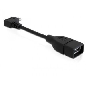 Delock Cablu USB micro-B tata in unghi, la USB 2.0-A mama OTG 11cm