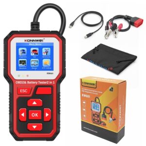Diagnoza si Tester Baterie Auto 2in1 Konnwei KW681, 6V si 12V, Testare Tensiune, Pornire la Rece, Rezistenta, Stadiu Incarcare, ACID/AGM/EGL/EFB, Compatibil Android si iOS