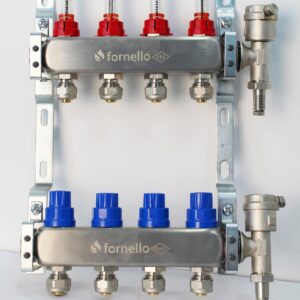 Distribuitor-Colector Fornello echipat cu debitmetre robineti si aerisitoare inox filet interior 6 cai 1