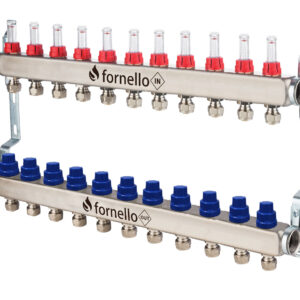 Distribuitor-Colector Fornello echipat cu debitmetre robineti si aerisitoare inox filet interior 11 cai 1