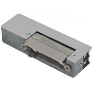 Yala electromagnetica incastrabila DORCAS-AaDF cu buton deblocare, functionare in puls, reversibila, 8-12V