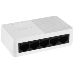 Switch 5 porturi Hikvision DS-3E0105D-E; L2, Unmanaged, 5 10/100 Mbps adaptive Ethernet ports, Plug & play, Support ADI/ADIX