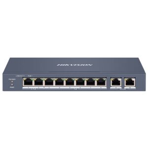 Switch 8 porturi PoE Hikvision DS-3E1310HP-EI, 2 porturi uplink Gigabit