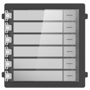 Modul de extensie videinterfon cu sase butoane de apelare Hikvision DS- KD-KK/S; montaj aplicat sau ingropat (acesoriile de montaj DS-KD-KK/S