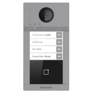 Post de exterior videointerfon IP Hikvision DS-KV8413-WME1(B)/Flush; WIFI; 4 x butoane de apelare( pentru 4 familii- permite