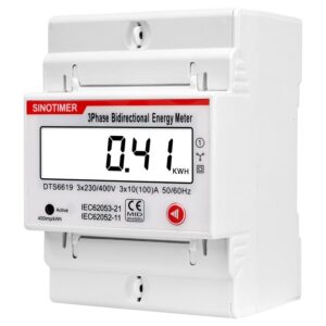 Contor monofazat de energie electrica, Sinotimer, 230V AC 50Hz, 10(100)A, ecran digital LED, DTS6619-041