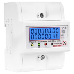 Contor monofazat de energie electrica, Sinotimer, 230V AC 50Hz, 5(100)A, ecran digital LED, DTS6619-046