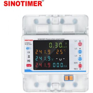Contor de energie smart WIFI, Sinotimer, bidirectional, trifazic 3P+N, pentru panouri fotovoltaice 100A DTS6619-3PN